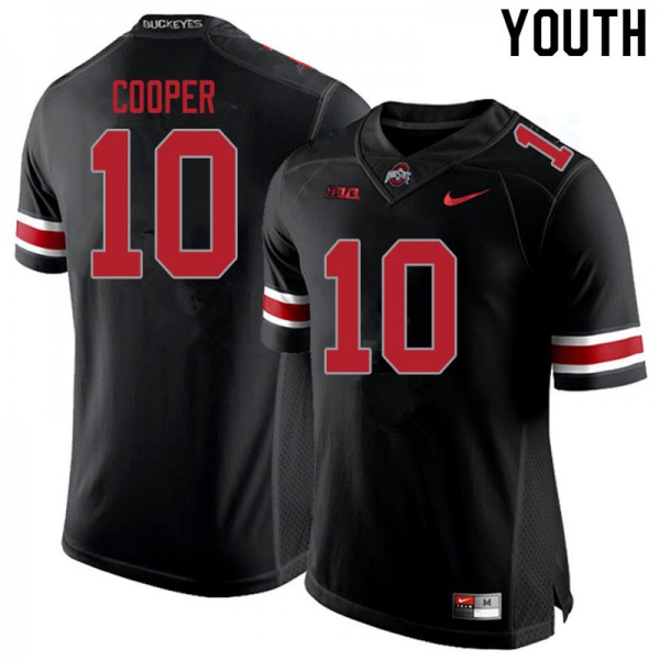 Ohio State Buckeyes #10 Mookie Cooper Youth Official Jersey Blackout OSU71581